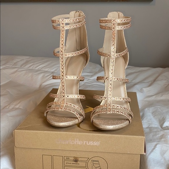 Charlotte Russe Shoes - NWT Rose gold heels